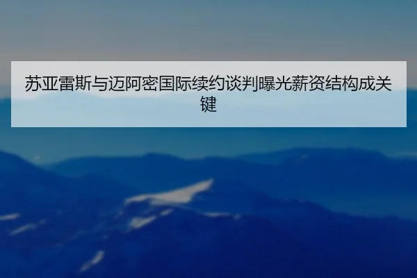 苏亚雷斯与迈阿密国际续约谈判曝光薪资结构成关键 - AYXSPORTS